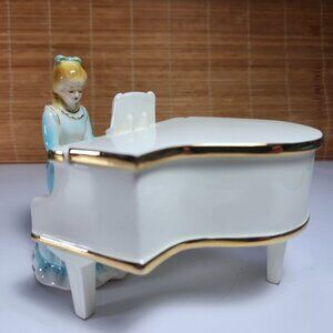 Josef Originals Music Box Baby Grand Piano Player Vintage Japan MCM Bone China